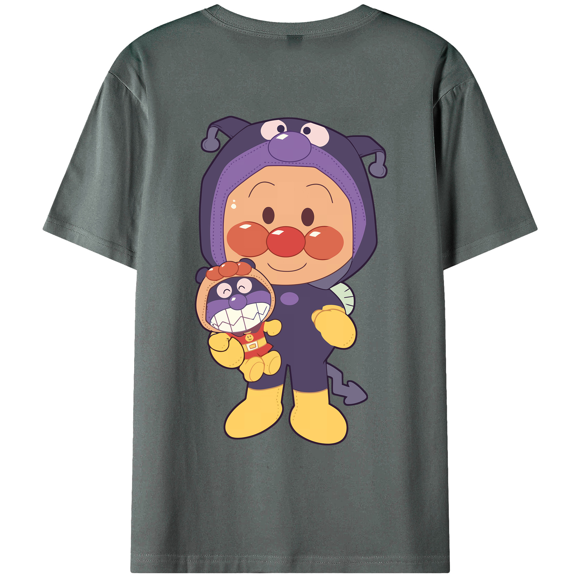（画像用） アンパンマン Anpanman 綿100％ メンズ半袖Tシャツ（バックプリント） 通気性